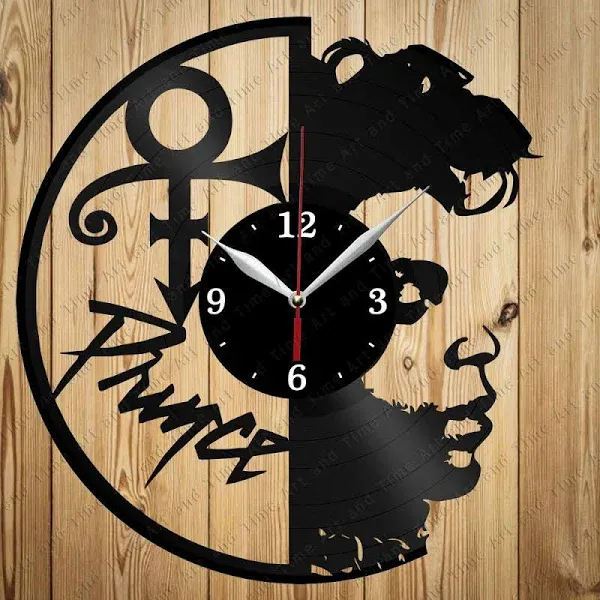 Prince Music Vinyl Record Wall Clock Decor Handmade 1550