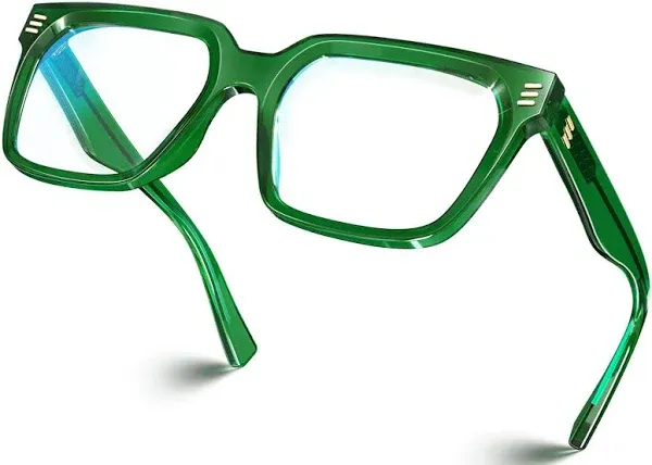 VISOONE Rectangle TR90 Blue Light Blocking Glasses Computer Glasses with Preppy Look for Women and Men Cougar