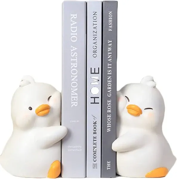 Tianfu Cute Hug Ducks Decorative Bookends