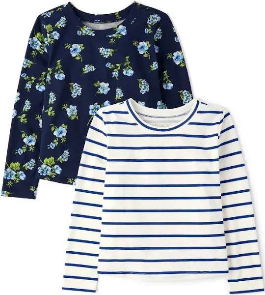 The Children's Place Girls' 2-Pack Long Sleeve Floral Tops