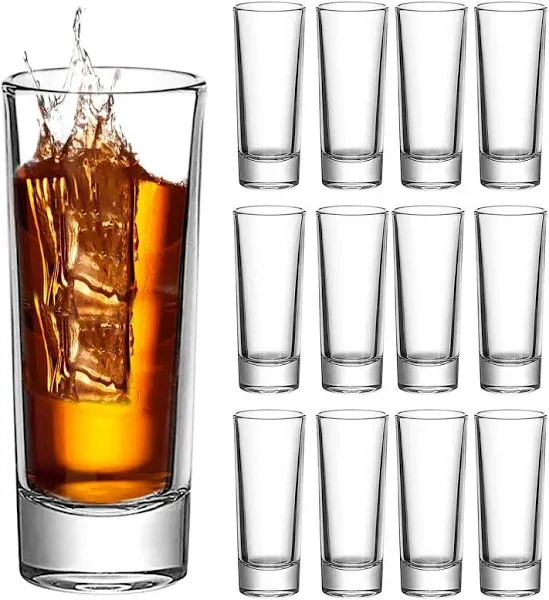 Farielyn X Clear Heavy Base Shot Glasses 12 Pack