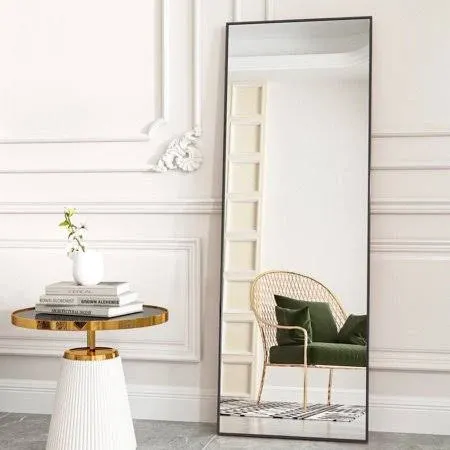 Koonmi 64"x21" Floor Mirror Full Length, Bedroom Floor Body Mirror with Stand, Gold Mirror, Leaning, Standing or Hanging Horizontally/Vertically…