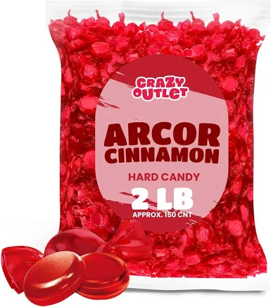 Arcor Cinnamon Hard Candy, Spicy Red Sweets - Bulk Pack 2 Pounds (About 150 Count)