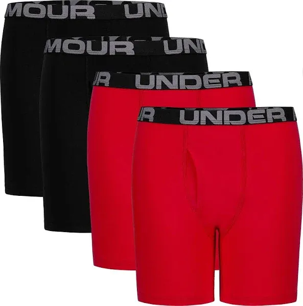 Under Armour Boys' 4-Pack Cotton Boxer Briefs