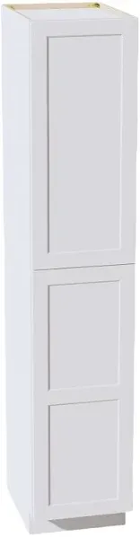 Luxxe Cabinetry Newhaven 18-in W x 90-in H x 24-in D Pure White Pantry Fully Assembled Plywood Cabinet (Recessed Panel Shaker Door Style)