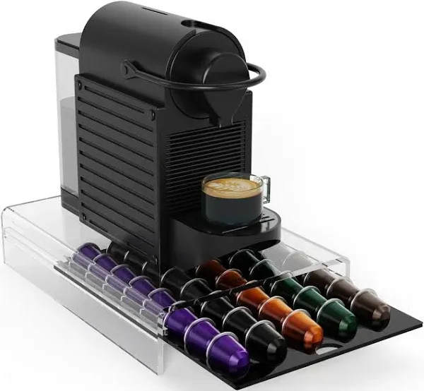 LifeMoreasy Storage Drawer for Nespresso OriginalLine Coffee Pod Holder for Counter Acrylic Coffee Capsule Organizer