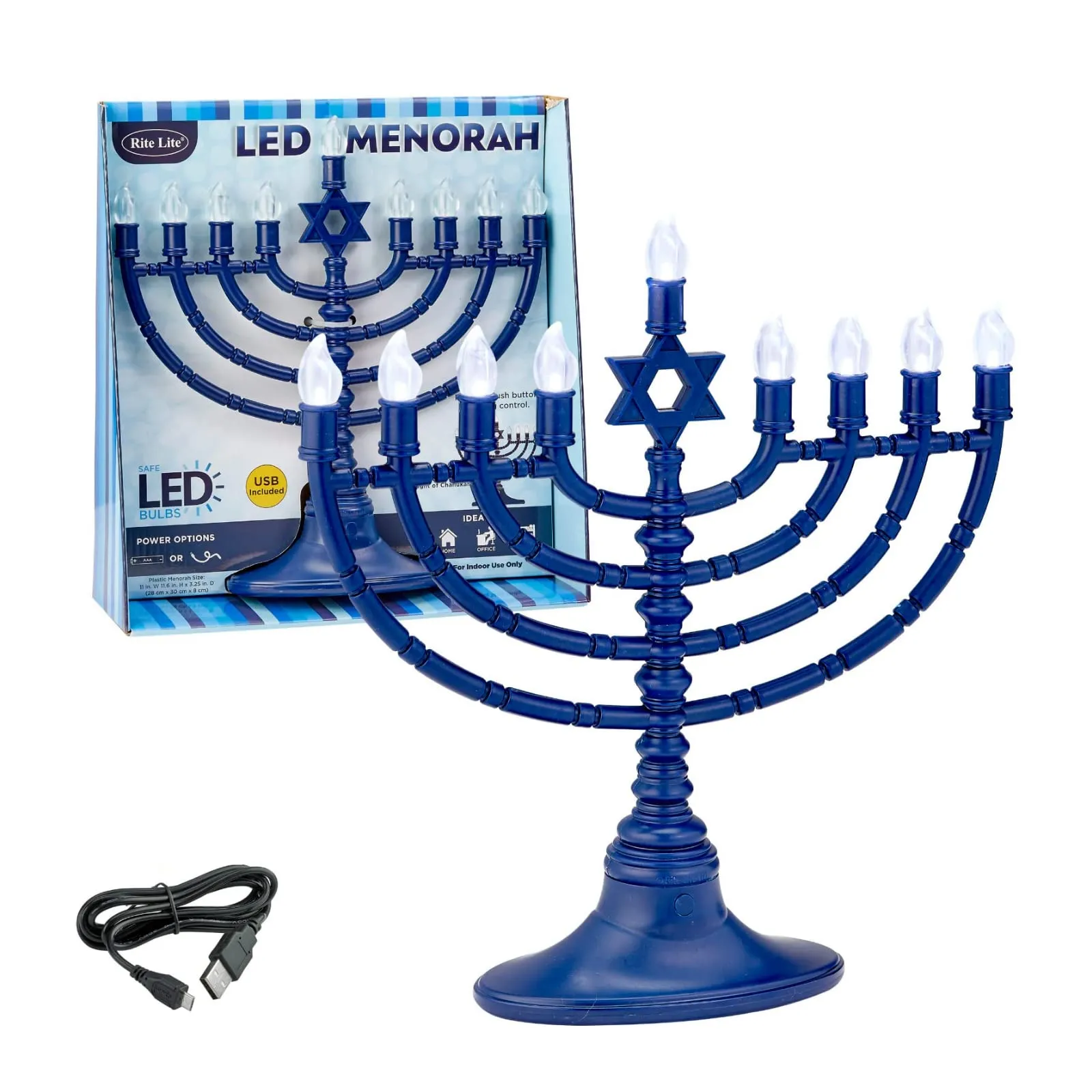 Light-Up Blue Menorah