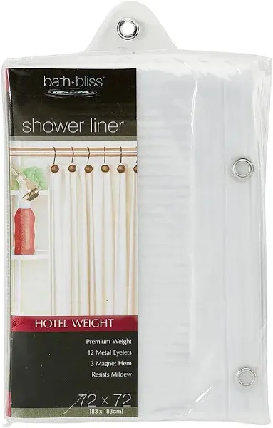 Bath Bliss Premium Shower Curtain Liner in Frost