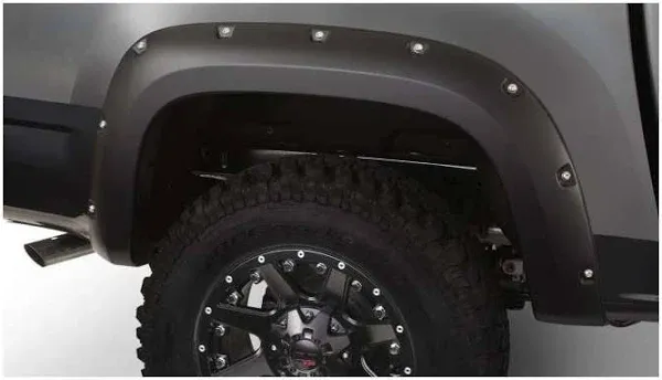 2021 Chevrolet Colorado Rear, Driver and Passenger Side Pocket Style Series Fender Flares, Black 40138-02 by Bushwacker®