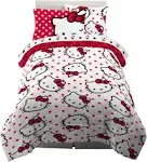 Collectibles Hello Kitty Polka Dot Bedding 5 Piece Super Soft Comforter and Shee