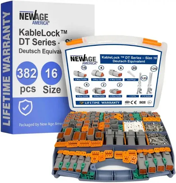 New Age America 382pcs Deutsch Connector Kit KableLock 2 3 4 6 8 12 Pin