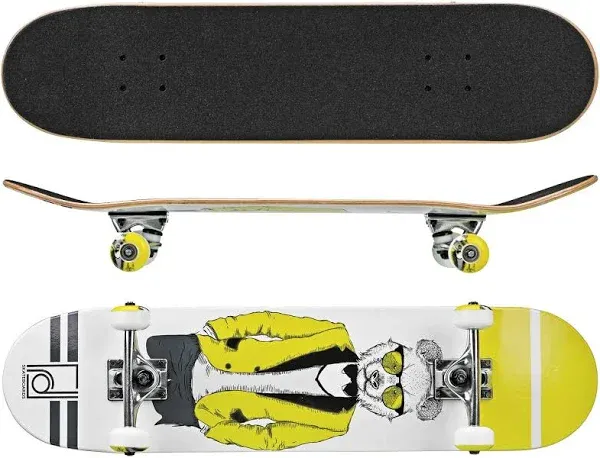 Roller Derby Deluxe Series Complete Skateboard for Kids, Teens, Adults, Beginners 31"X7.5"