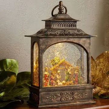 Raz Imports Lighted Nativity Water Lantern