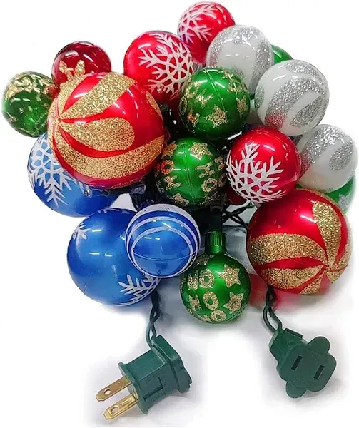 Christmas Ball Ornament Lights, 28ft 25 Bulbs Christmas Tree String Lights,Indoor Christmas Lights,Plug in Expandable Wire Lights for Christmas Holiday Party