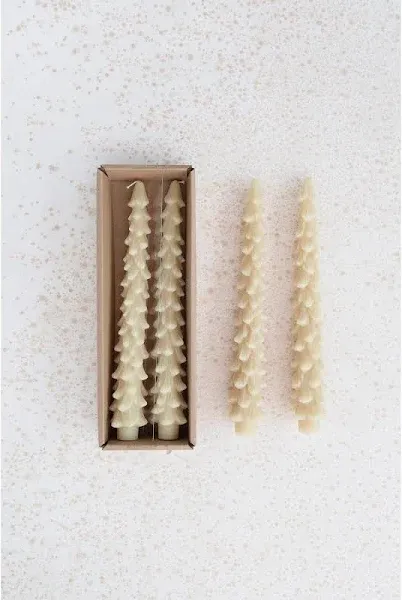 Unscented Tree Shaped Taper Candles (Set of 2)