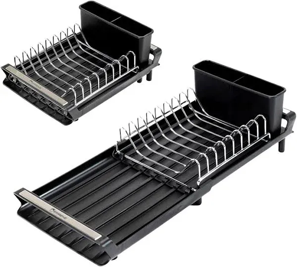 Erreke Small Dish Drying Rack, Drains into Sink, Foldable Compact Dish Drying...