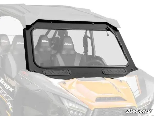 SuperATV Vented Front Glass Windshield with Windshield Wiper for 2020+ Kawasaki Teryx KRX 1000 | 2023+ Teryx KRX 4 1000 | DOT Approved Laminated Safety Glass Windshield | Scratch Resistant