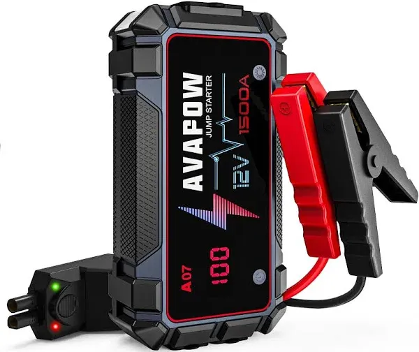 Avapow Jump Starter 1500A Peak Current Jumper Cables Kit