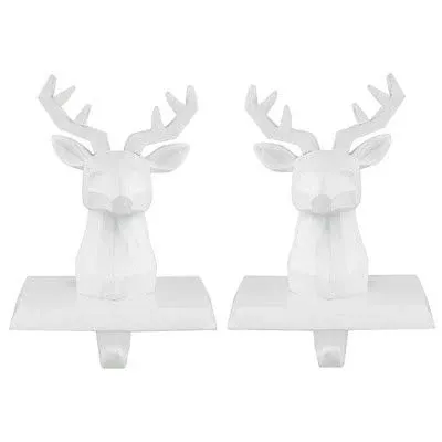 Northlight Set of 2 White Reindeer Head Christmas Stocking Holders