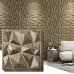 Art3d Decorative 3D Wall Panels in Diamond Design, 12"x12" Antique Gold (33 Pack)