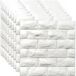 Yu Li 3DH 3D Wall Panels Peel and Stick 11pcs White Foam Brick Wallpap