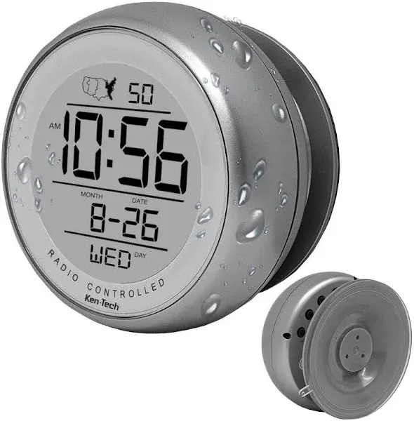 Ken-Tech T-4660 Water Resistant Suction Cup Atomic Clock