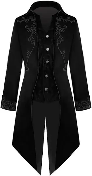 Men's Medieval Frock Tailcoat Steampunk Trench Coat Luxury Victorian Costume