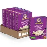 Annie's Homegrown Family Size Shells and White Cheddar Mac and Cheese - Case of 6 - 10.5 oz.