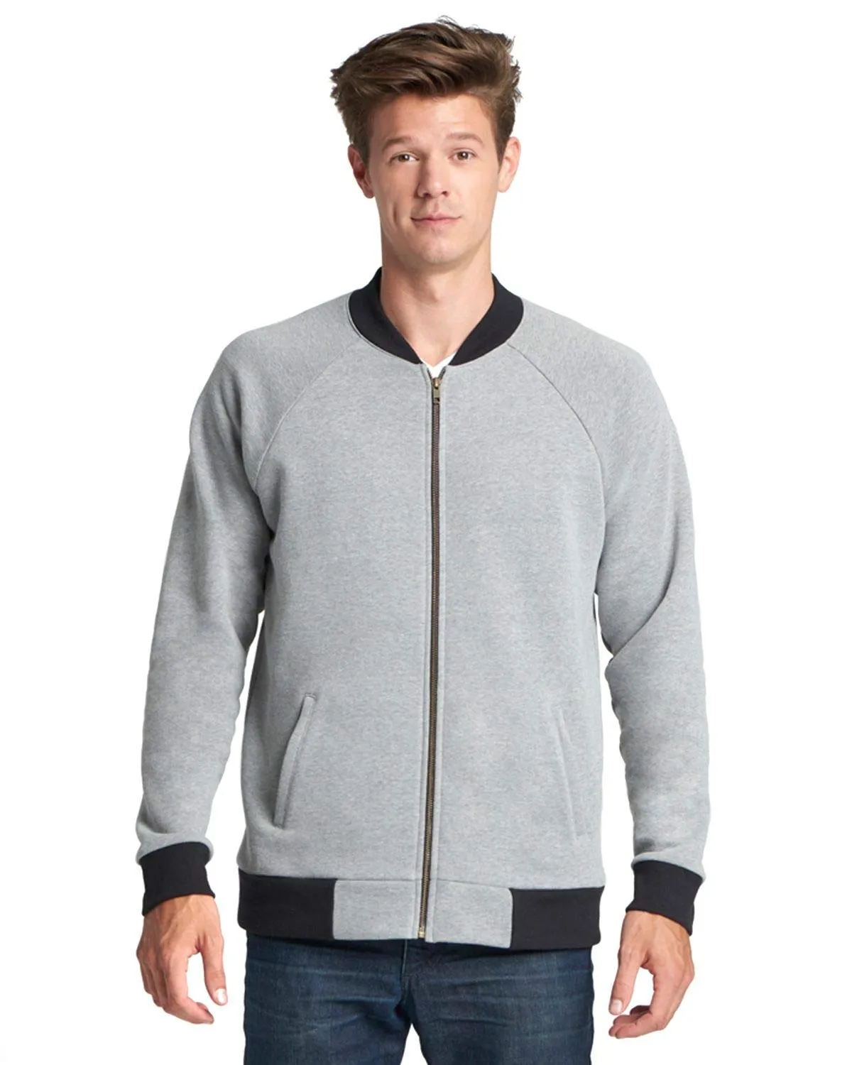 Next Level NL9700 - Unisex Heathered Fleece Bomber Jacket