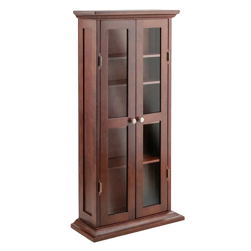 Winsome DVD/CD Cabinet, Antique Brown