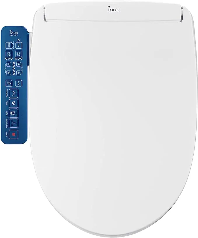 Inus N21 Electric Heated Bidet Toilet Seat Elongated, Warm Water, Smart Heated Water Luxury Bidet Toilet Seat with Kids Mode, Self Cleaning Nozzle, Tankless, Smart Touch Panel & Temperature Control