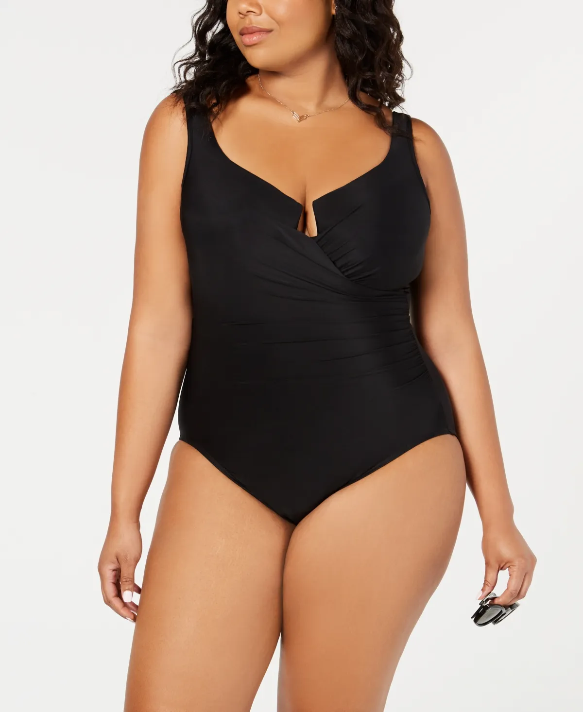 Miraclesuit Women's Swimwear Plus Size Solids Escape Tummy Control Underwire One Piece Swimsuit