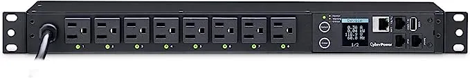 CyberPower PDU41002 Switched PDU, 100-120V/20A (Derated to 15A), 8 Outlets, 1U Rackmount