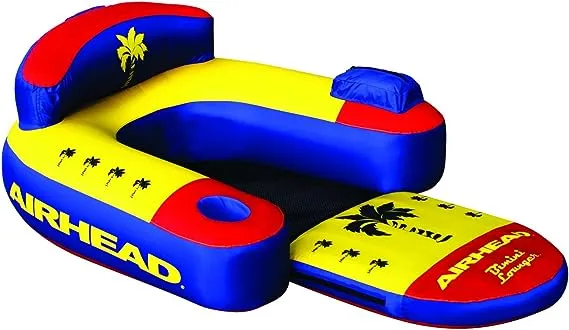 AIRHEAD Bimini Lounger II, 1 Person Pool Float with Drink Holder Zip Storage Pocket