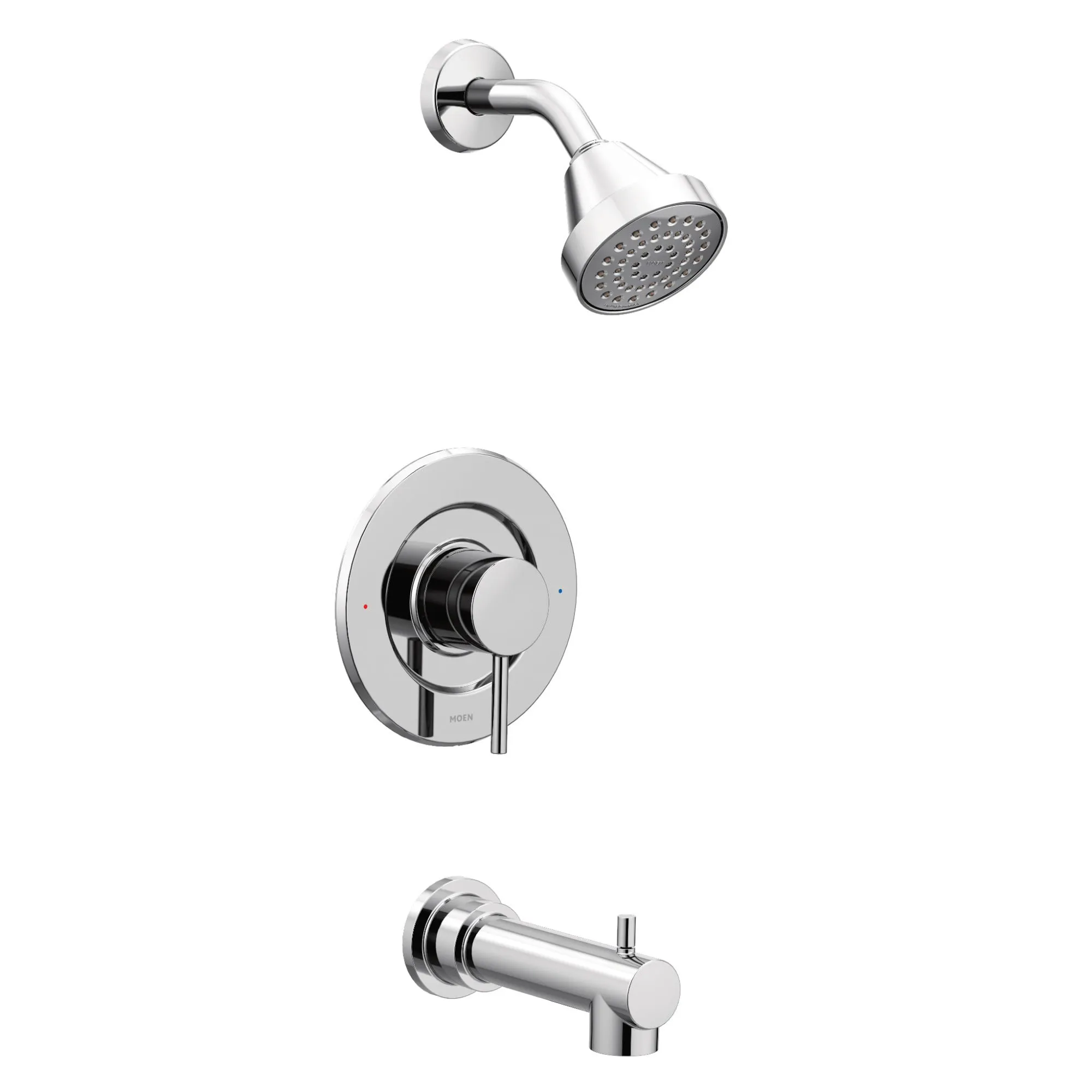 Moen Align Brushed Gold Posi-Temp Pressure Balancing Modern Tub and Shower Trim Kit Featuring Shower Head, Lever Handle and Tub Spout (Valve Required), T2193BG