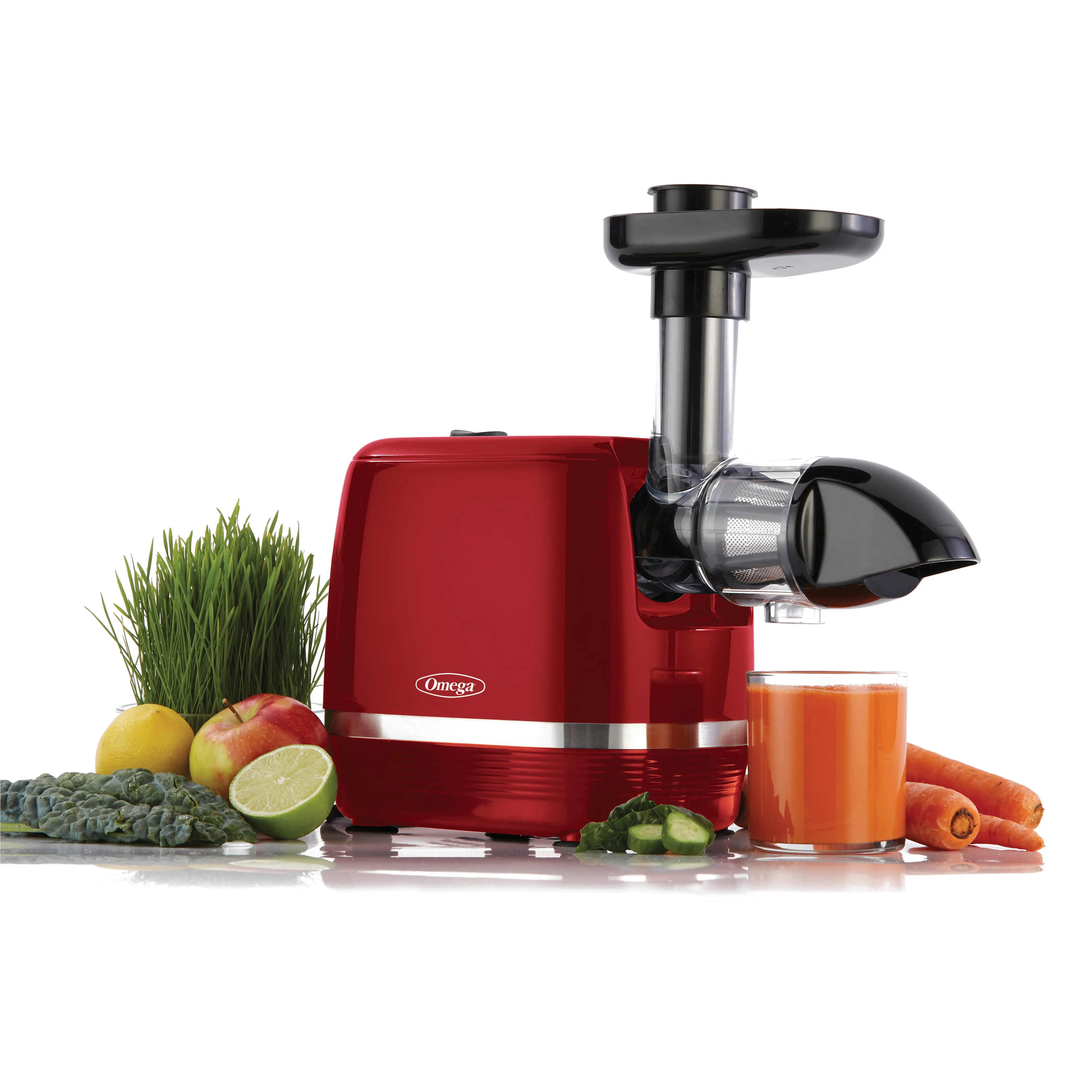 Omega Cold Press 365 Horizontal Compact Masticating Juicer, Red