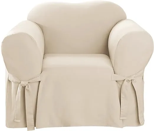 SureFit Duck 1 Piece Sofa Slipcover in Natural