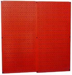 Wall Control 2-Piece Steel Pegboard in Red (16-in W x 32-in H)