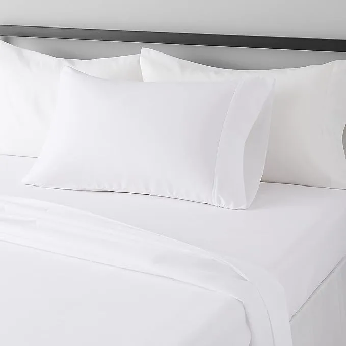 AmazonBasics Microfiber Sheet Set - Twin Extra-Long, Bright White