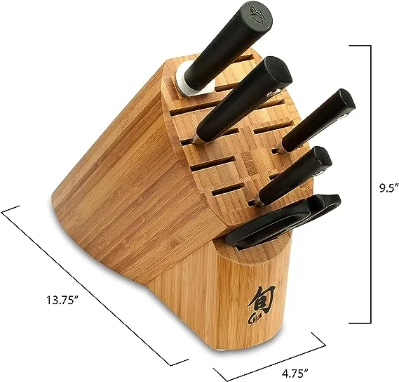 Shun Cutlery Sora 6-Piece Basic Block Set, Kitchen Knife and Knife Block Set, Includes Sora 8” Chef’s, 6” Utility & 3.5” Paring Knives, Handcrafted Japanese Kitchen Knives