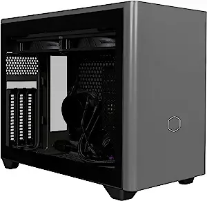 Cooler Master NR200P MAX Mini-ITX Case with 280mm AIO, 850W SFX PSU, Vertical GPU Mount, PCIe Gen4 Riser, Glass or Vented Panel