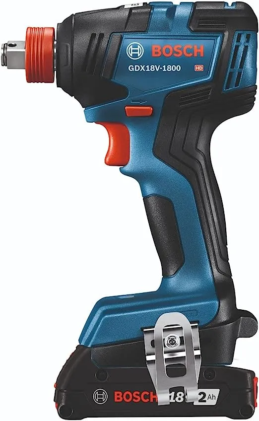 BOSCH GXL18V-240B22 18V 2-Tool Combo Kit with 1/2 In. Hammer Drill/Driver, Two-In-One 1/4 In. and 1/2 In. Bit/Socket Impact Driver/Wrench and (2) 2 Ah Standard Power Batteries