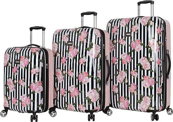 Designer Luggage Collection - Expandable 3 Piece Hardside Lightweight Spinner Su