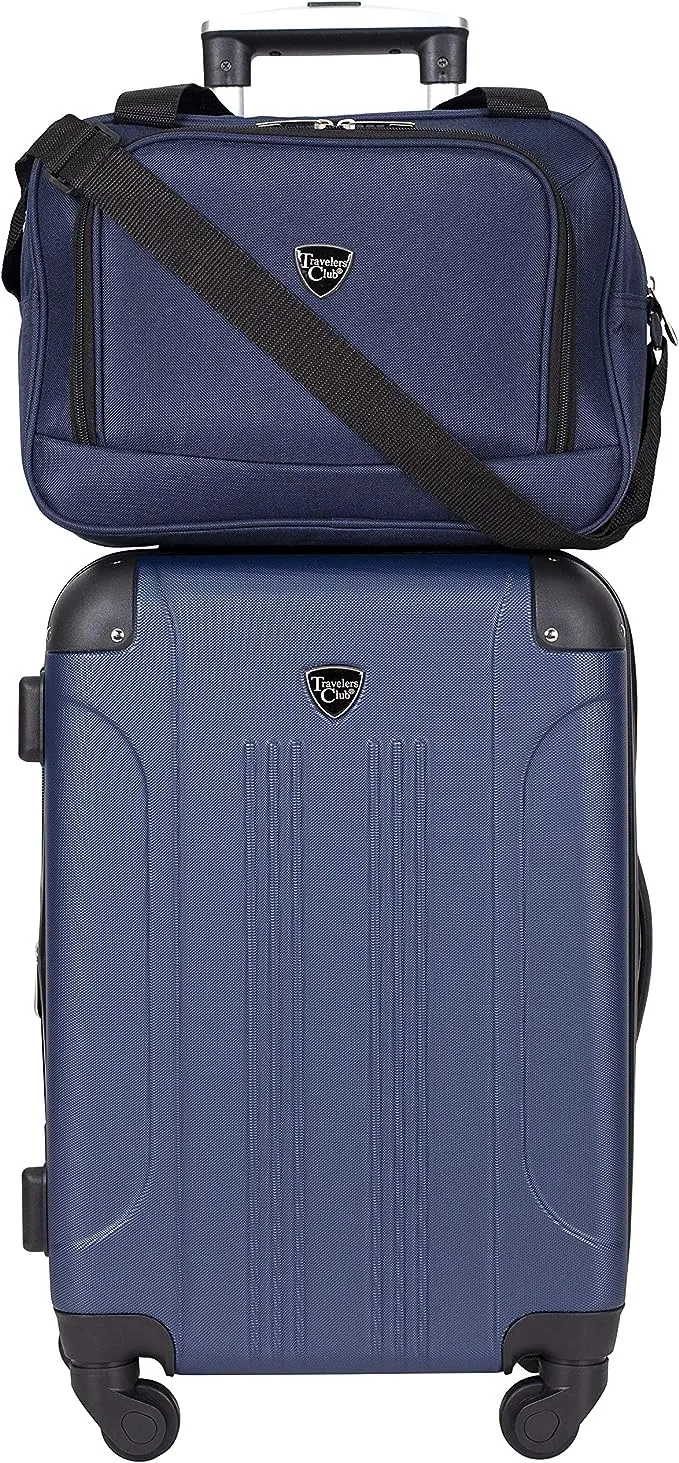 Travelers Club Sky+ Luggage Set - Navy Blue - 3 Piece Set