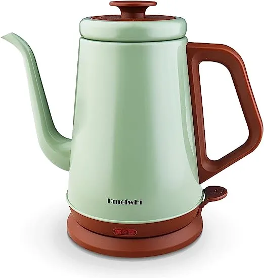 DmofwHi Gooseneck Electric Kettle(1.0L),1000W Electric Tea Kettle of 304 Stainless Steel,Auto Shut Off,Coffee Kettle for Pour Over and Tea -White