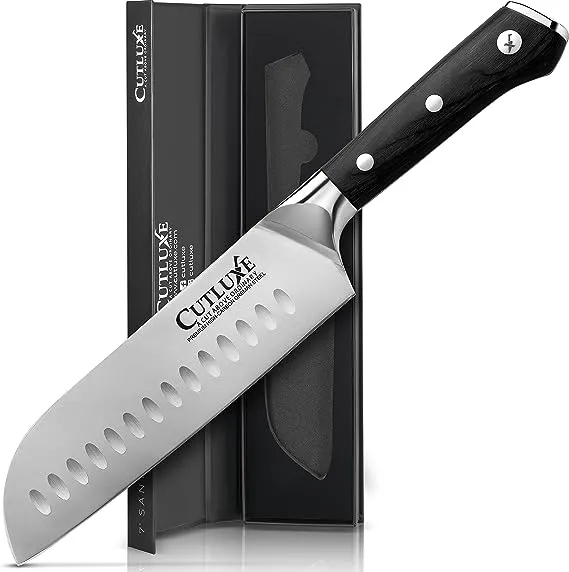 Cutluxe Santoku Knife – 7" Chopping Knife – Forged High Carbon German Steel – Full Tang & Razor Sharp – Ergonomic Handle Design – Artisan Series