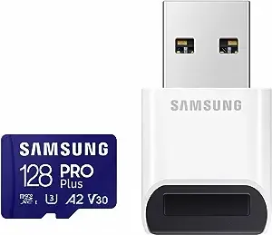 Samsung 128GB Pro Plus UHS-I microSDXC Memory Card with Card Reader