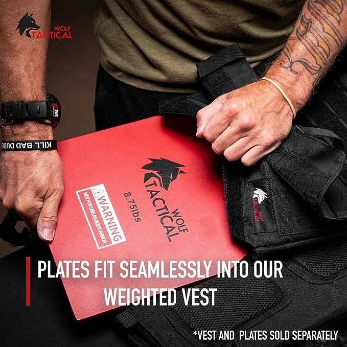 Wolf Tactical Weight Vest Plates - 5.75/8.75/14.5LB Pairs - Crossfit, Strength Training, Running, Heavy Workouts