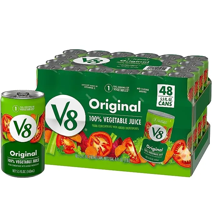 V8 Original 100% Vegetable Juice, Vegetable Blend with Tomato Juice, 12 fl oz Bottle (Pack of 12)