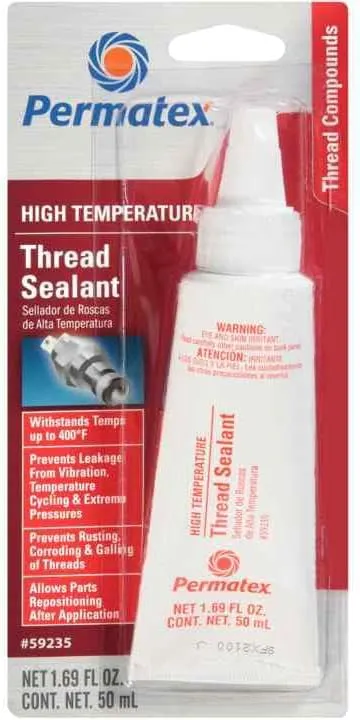 Permatex 59235 High Temperature Thread Sealant, 50 ml Tube , WhitePermatex 59235 High Temperature Thread Sealant, 50 ml Tube , White